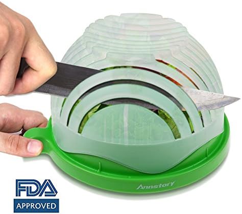 Salad Cutter Bowl by Annstory Vegetable chopper, Cutter for Lettuce or Salad chopper for Salad in 60 Seconds FDA Approved