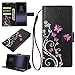 For Samsung Galaxy Note 8 Case,HP95(TM) Fashion Flower Ultra Slim Layered Leather Flip Cover Women Wallet Case for Samsung Galaxy Note 8 (Black)