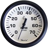 Faria Beede Instruments Faria 32905 Euro Tachometer 7 Gauge All Outboard - White, 4"