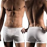 DKNY Men's 3 Pack Hip Trunk Brief - 3205311303 (Large, White)