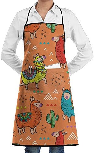 Camel And Geometric Graphic Cactys Apron Polyester Kitchen Cooking Aprons With 2 Pockets For Men / Women / Stylist / Chef 72 X 52 Cm