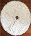 GUVVEAZ 30.7 Inches Christmas Tree Skirts White Luxury Faux Fur Tree Ornaments Plush XmasTree Skirt for Christmas Decoration New Year Party (30.7 Inch Dia.)