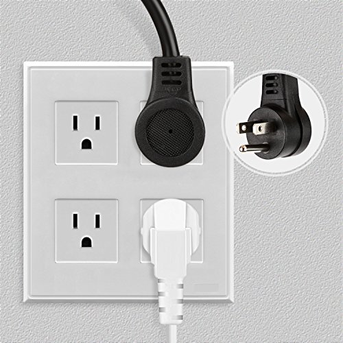 SIMBR Extension Cord Splitter Flat Plug, Indoor Outdoor Power Cord, Heavy Duty Grounded 3 Prong