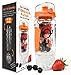 Live Infinitely 32 oz. Infuser Water Bottles - Featuring First Ever Gel Freezer Ball Infusion Rod, Flip Top Lid, Larger Dual Hand Grips & Recipe Ebook Gift (Orange Polar Edition, 32 Ounce)