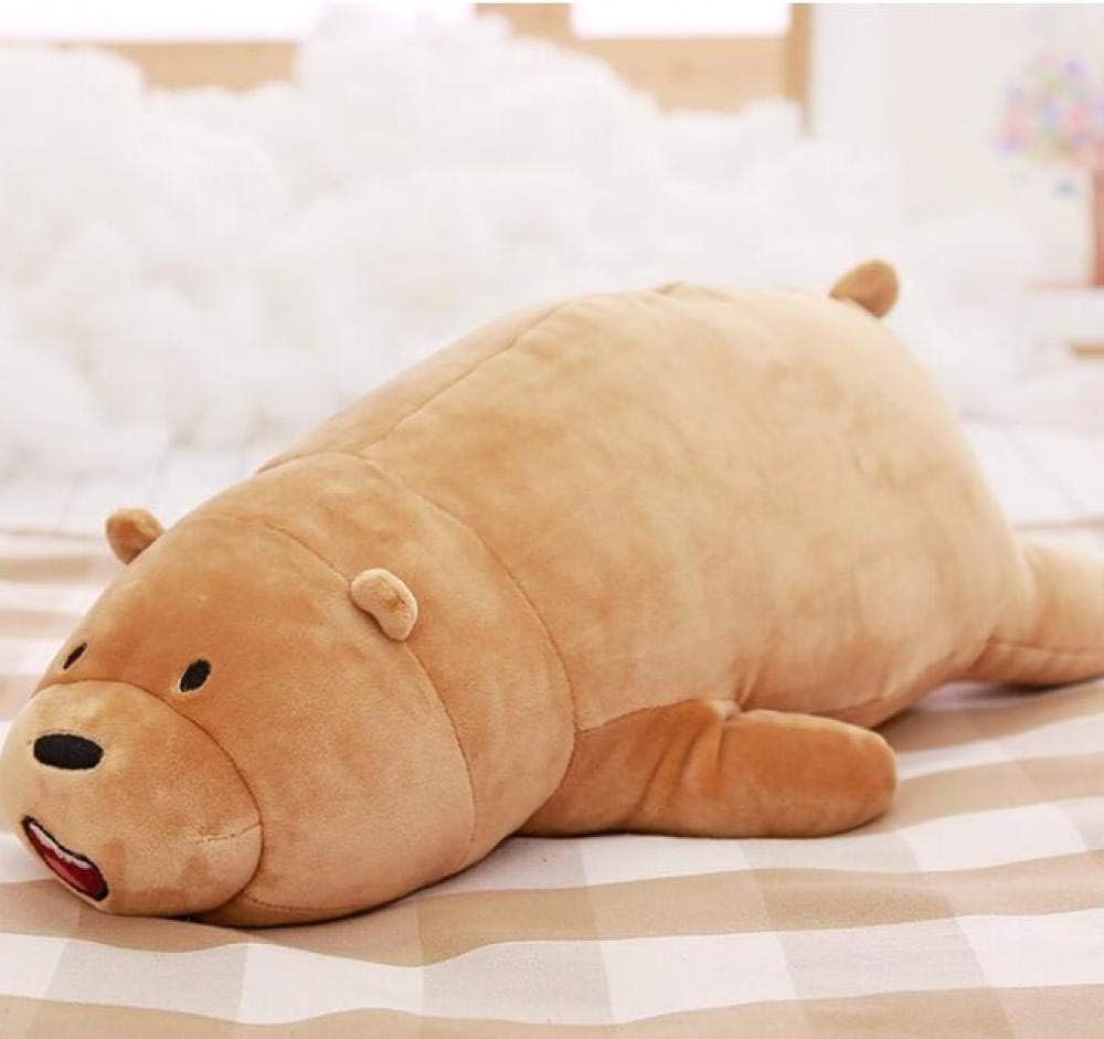 Cartoon We Bare Bears Lying Bear Stuffed Grizzly Gray White Bear Panda Plush Toys,Hugging Pillow For Children Kawaii Doll,For Kids Gift 1Pcs 70Cm