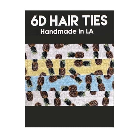Amazon Com 6d Hair Ties Pina Imprimir Creaseless Hair Ties Pack