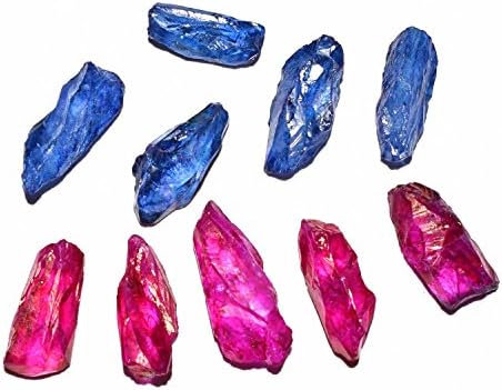 Rehan Gems 20 Gram 10 Pcs Natural Mix Crack Crystal Quarz Healing Stone, Nugget Stone,Border Druzy Lose Gemstone Cabochon Stones, healing stone Undrilled For Jewelry Making Pendent/Ring Size