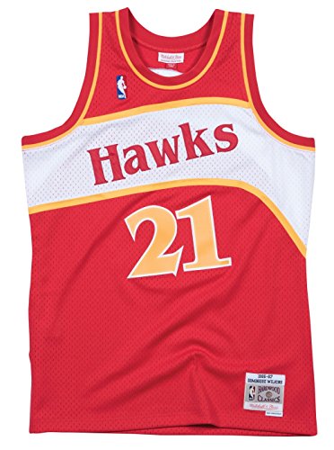 Mitchell & Ness Atlanta Hawks Dominique Wilkins Mens Mesh Swingman Jersey in Red