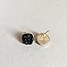 Jane Stone Fashion Resin Square Colorful Faux Druzy Stone Black Stud Earrings for Women and Teens(E0630-Black)