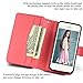 iPhone 5s Case,iPhone SE Case,iPhone 5 Case,by Ailun,Two-in-One PU Leather Wallet Case,Magnetic Detachable TPU Back Cover&Multiple Card Slots Cash Compartment,Wrist Strap[Red]