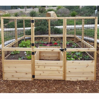 Square Raised Garden with Deer Fence Kit
