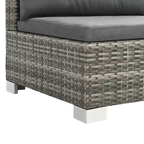 Festnight Gartensofa-Set 28-TLG. | Poly Rattan Lounge Set Lounge Möbel | Lounge Sofa Garnitur | Rattan Gartenmöbel Gartenset | Garten Sitzgruppe | Gartengarnitur | Grau – Bild 7