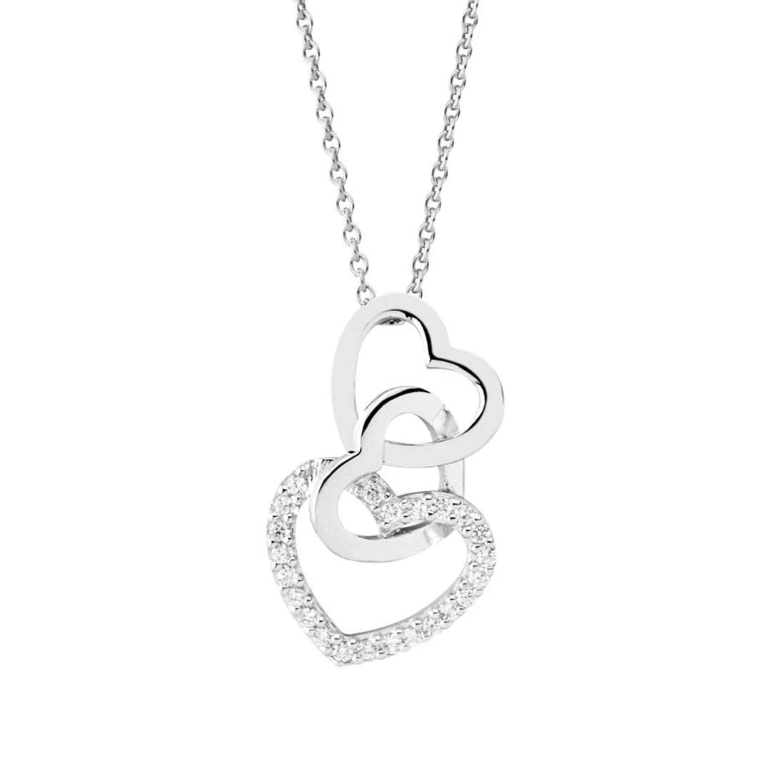 NANA KAY Pure Love Lovers ST1019 Necklace for Women, 925 Sterling Silver with Zirconia