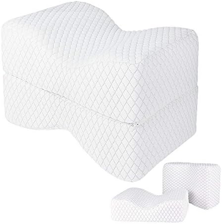 NURSAL Memory Foam Knee Pillow for Sciatica Relief, Back Pain, Leg Pain, Hip, Pregnancy and Side Sleepers, Orthopedic Leg Pillow with Breathable Washable Cover and Ergonomic Support Design