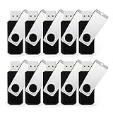 JUANWE 20 Pack 8GB USB Flash Drive USB 2.0 Thumb Drives Jump Drive Fold Storage Memory Stick Swivel Design - Black
