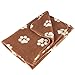 Pet Blanket for Dog Cat Animal 39 x 27 Inches Fleece Black Paw Print All Year Round Puppy Kitten Bed Warm Sleep Mat Fabric Indoors Outdoors (Dark Brown)