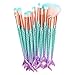 RWM Makeup Brushes 11PCS Make Up Foundation Eyebrow Eyeliner Blush Cosmetic concealer Brushes(Mermaid colorful)