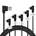 APFEN 5 Pack [0.7FT/3FT/3FT/6FT10FT] Extra Long Nylon Braided 90 Degree Charging & Syncing Cord Compatible Phone Charger 12/11/Pro/Xs Max/8/8Plus/7/7Plus/6S/6s Plus/Se(Black)