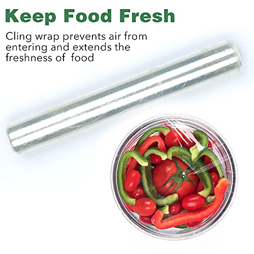 Compostable Cling Wrap with Slide Cutter 197 Square Foot Roll Saran