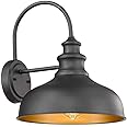 Bestshared Outdoor Gooseneck Barn Light Outdoor Wall Sconce Farmhouse Exterior Wall Mount Light Vintage Wall Lighting Fixture Industrial Black Wall Lantern