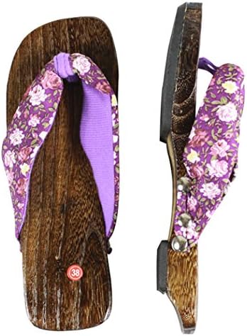 Ainiel Women's Japanese Style Halloween Cosplay Costume Geta Sandals (39 (US8.5), Purple Geta)