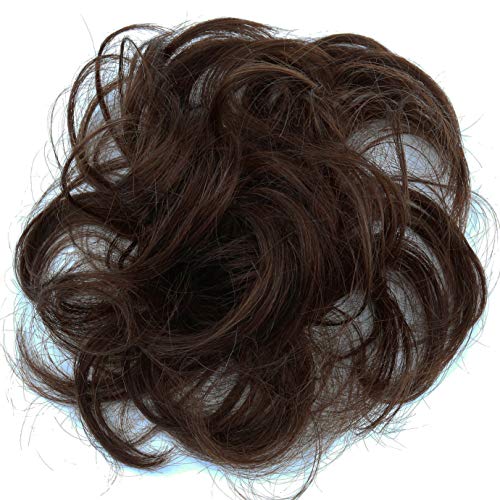 CAISHA 100% HUMAN HAIR Scrunchie Hair Piece Updo Braid Hair Scrunchy Messy Bun Brown H312d - Thumbnail 7