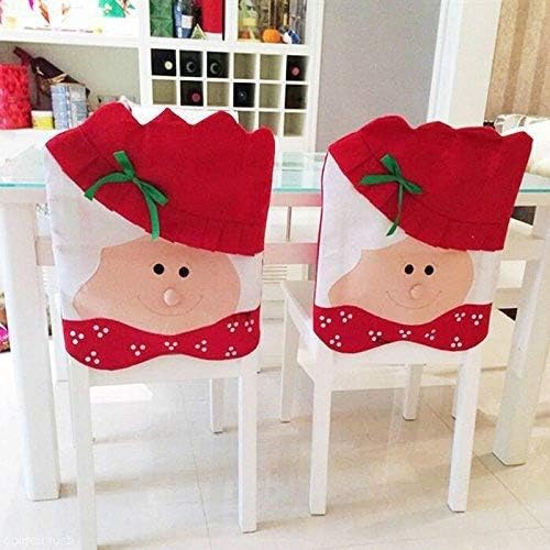 Fengh Mrs Santa Claus Dining Room Christmas Chair Cover Christmas Home Decoration