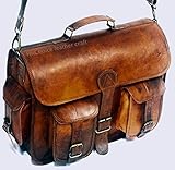 Leather Messenger Handmade Bag Laptop Bag Satchel Bag Padded Messenger Bag School Bag 16X12X5 Inches Brown …
