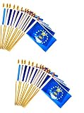 Pack of 24 Plastic 4"x6" Air Force Miniature Desk & Table Flags, 2 Dozen 4"x 6" Air Force Small Mini Stick Flags