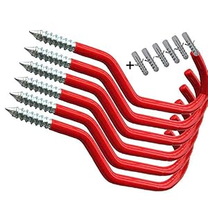 AIYoo Bike Hooks,Heavy Duty Bicycle Storage Hooks Set,Screw-in Utility Storage Hangers Shed Garage Garden Hook Plastic…
