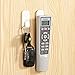 Remote Control Holder Hook,4 Set Wall Mount Storage Sticky White Plastic Hook with Strong Self Adhesive and Hanging Buckle, TV Air Conditioner Remote Control Keys Organizer Hanger