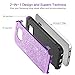 Galaxy S7 Edge Case, Samsung Galaxy S7 Edge Case, BENTOBEN 2 in 1 Luxury Glitter Bling Hybrid Hard Cover Sparkly Shiny Faux Leather Shockproof Bumper Protective Case for Samsung Galaxy S7 Edge, Purple