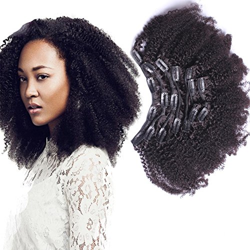 Nicewig 18 Inch 4b 4c Mongolian Afro Kinky Curly Hair Clip Ins For