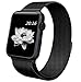 top4cus Double Electroplating Milanese Loop Stainless Steel Replacement iWatch Band with Magnetic Closure Clasp for Apple Watch (Milanese black, 38mm Regular Length)