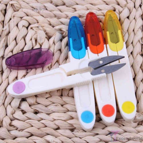 ALL in ONE 4pcs Multipurpose U-type Scissor Yarn Scissor with Protective Cover Sewing Scissors Clothes Thread Embroidery Cross-stitch Craft Clipper Cutter for DIY Craft Tailor