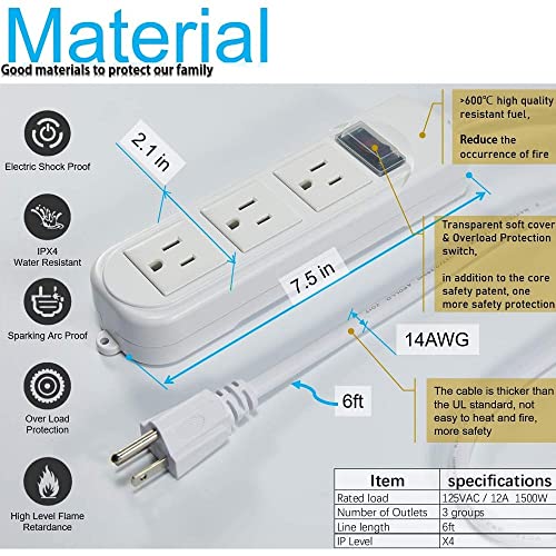 Outdoor Power Strip Weatherproof ,Waterproof Surge Protector Power