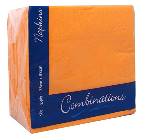 100 Orange Napkins 33cm 2ply