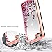 iPod 5 / iPod 6 / iPod 7 Case, iPod Touch 5th / 6th / 7th Generation Case w/[Tempered Glass Screen Protector], NageBee Glitter Liquid Waterfall Flowing Bling Girls Cute Case -Electroplate Rose Gold