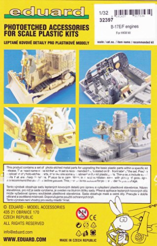 EDU32397 1:32 Eduard PE - B-17E B-17F Flying Fortress Engine Detail Set (for use with the HK Models kit) MODEL KIT ACCESSORY