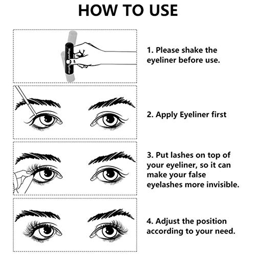 Magnetic Eyelashes with Eyeliner Kit, HELIME Natural Look Fake Eyelashes and Waterproof Magnetic Eyeliner and Reusable, 3D False Eyelashes without Glue Adhesive, Light Weight and Easy to Wear - Thumbnail 6