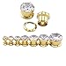 ZS Gorgeous Cubic Zirconia Tunnels Plugs 316L Stainless Steel Screw Tunnels Ear Expander Stretcher Piercing Ear Gauges Black Tunnel Gauges (Gold, 00g(10mm))