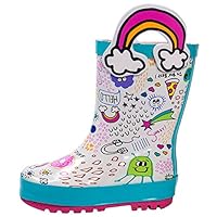 AMAWEI Kids Rain Boots for Boys Girls Baby/Toddler/Little Kids/Big Kids Rubber Garden Shoes (9, Rainbow)