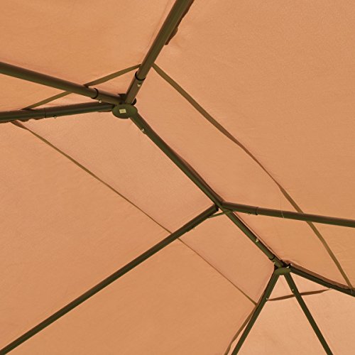 oldzon Outdoor 10'x13' Gazebo Canopy Tent Shelter Awning Steel Frame W/Walls Brown with Ebook