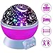 Petcaree Constellation Night Light, Romantic Room Rotating Star Projector Lamp, 4 Bright Colors with 360 Degree Moon Star Projection and Rotation, Moon Sky Night Projector, Baby Nursery Light, Pink
