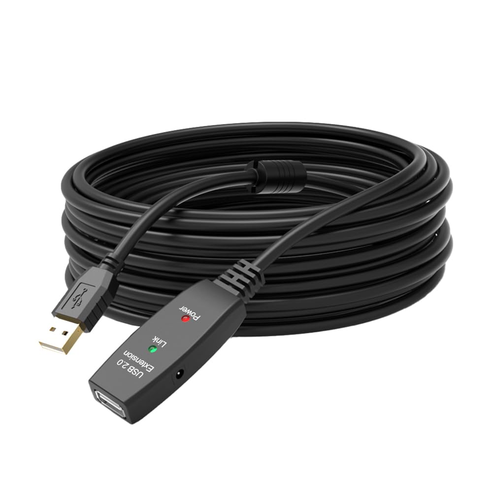 Xingsiyue 30M USB 2.0 Active Repeater Cable Extension Lead with Signal Amplification, Signal Amplifier Repeater USB Connection Cord