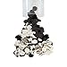 Confetti Balloons with Ribbon Roll, Glue Dots, Clips to Tie | Black & White 61 Pack | Premium Quality Balloons for Wedding Decoration, Birthday Party, Proposal | 12 Inch Prefilled | by Tom&Luca