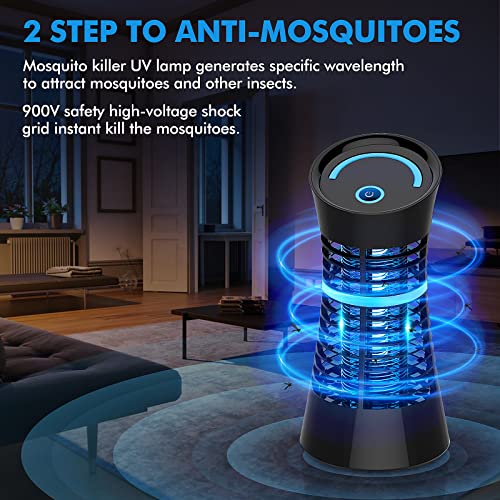 Regevo Lámpara Antimosquitos Eléctrica - Mata Moscas 4W UV de Alta Eficiencia, Exterminador de Insectos, Mosquitos y Polillas para Interior (Casa, Cocina, Dormitorio), Exterior y Terraza Cubierta