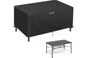 AGUSTONE Patio Table Cover, 64 inch Square Outdoor Table Cover, Waterproof Protective Covers Patio Furniture Covers - 64x42x28 Inch