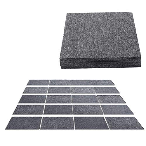 Nisorpa Commercial Carpet Floor Tiles Dark Grey 20x20 inch 20pcs Pack