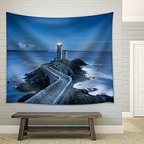 Narrow Lane Leading to The Lighthouse - Fabric Wall Tapestry Home Decor - 51x60 inches